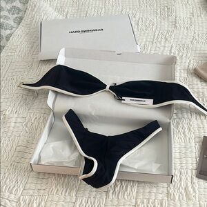 Hard Swimwear Black and White Bikini Set